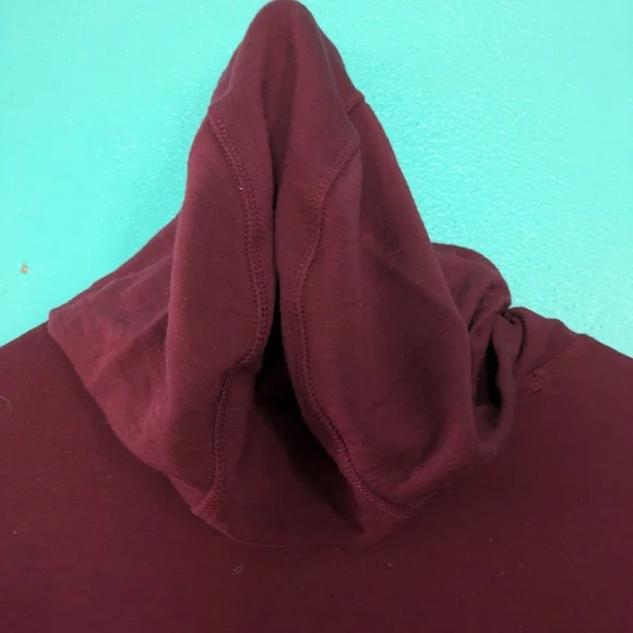 Women's Maroon Hooded Long-Sleeve Pullover Sweater - Picture 7 of 11